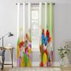 Beautiful Colorful Tulips Flowers Window Curtains For Living Room Bedroom Luxury Modern Kitchen Curtains Fabric Drapes