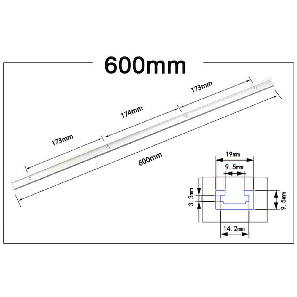 1 Pc T-Slot Track 300-600mm Aluminium Alloy For Woodworking
