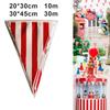 10/30M Carnival Theme Party  Flag Decorations White Striped Pennant Triangle Bunting For Circus Birthday Party Decoration