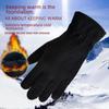 "Women's Winter Ski Gloves - Black Fleece, Thick, Warm, Windproof, Ideal for Motorcycle & Outdoor Activities"