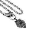 Stainless Steel Nordic Viking Snake Head Odin Wolf Head Pendant Necklace Men 'S Stainless Steel Jewelry