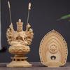TheChanger Hanro Art Sculpture Buddha Statue Senju Kannon Buddhist Altar Buddha Statue Wooden Cypress Wood Carving Ornament Exclusive Senju Halo