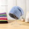 Rabbit Hair Pile Hat for Women Autumn Winter Plush Japanese Cute Ladies Hat Warm Fur Hats