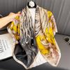 110x110cm Women Silk Square Scarf Hijab Female Design Print Lady Shawl Wraps Foulard Headbands Bufanda Large Bandana Luxury