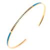 [Q2559] - Golden Blue 'Boho' Steel Designer Bracelet - 58 Mm - 2 Mm