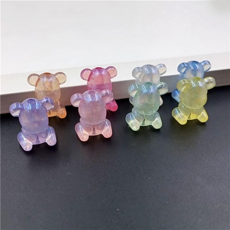 Home Party Supplies Acrylic Shimmer DIY Jewelry Accessories Creative Handmade 10pcs Beads Bear Necklace Making Materials Luminous Bracelet