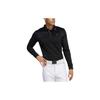Solid Color Long Sleeve Polo Shirt Men Tops Black FS6879