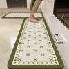 Retro Kitchen Carpet Long Strip Runner Floor Mats Waterproof Oil-proof Wipeable Mat Non-slip PVC Leather Washable Rug
