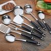 Stainless Steel Soup Spoon Colander Long Handle Spatula Kitchen Cooking Strainer Meat Fork Frying Shovel