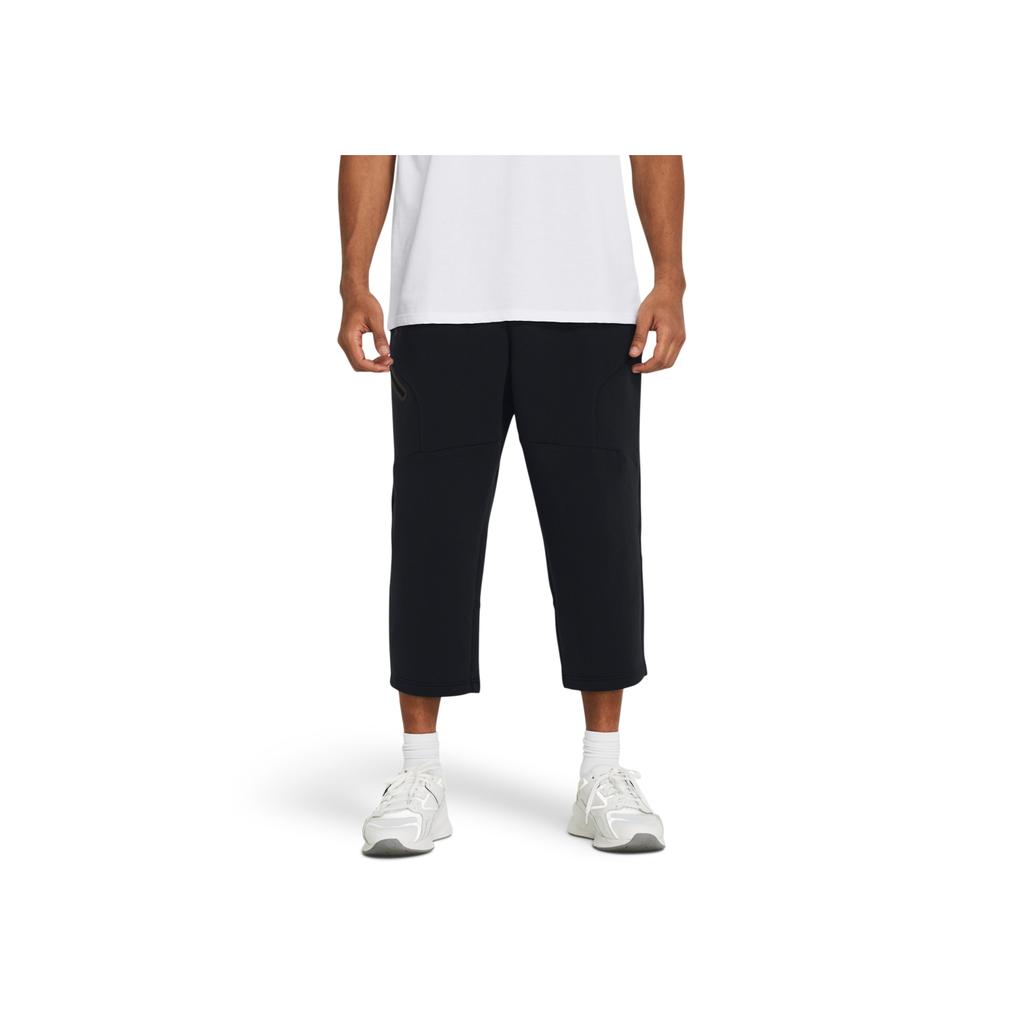 Under Armour Unstoppable Solid Loose Fleece Training Cropped Knit Pants Men Pants Black 1384010-001