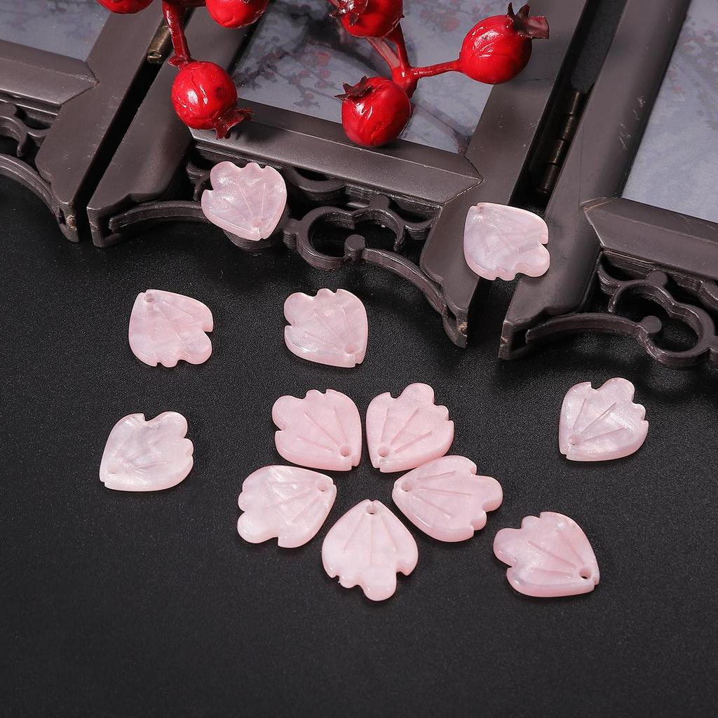 10pcs Acrylic Imitation Shell Peony Petals Pendant Charm For Jewelry Making Antique Accessories