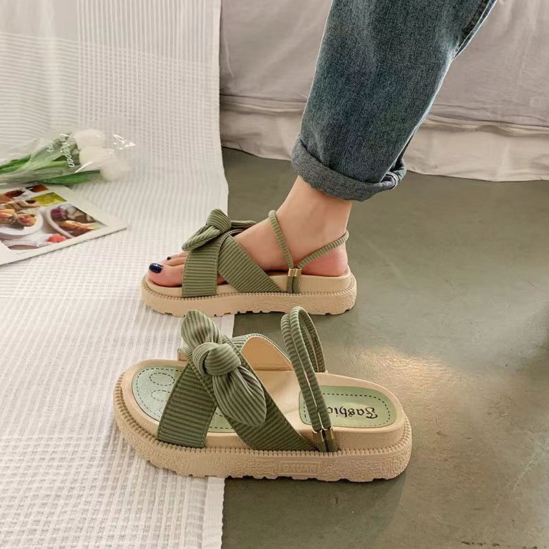 Sandias De Tacon Internet Hot Women Shoes Summer Fairy Style Improve Fashion Student Platform Roman Lady Sands Flat Shoe