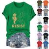 Women's Fashion Casual Printed Round Neck Short Sleeved Pullover T-Shirt Top