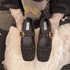 French Flat Bottom Square Head Shallow Mouth Single Shoes Women's 2025 New Summer and Autumn Ballet with Skirt Mary Jane Evening Shoes