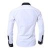 Patchwork Turn-down Collar Men Shirt Top Long Sleeve Buttons Closure Business Shirt Male Clothing