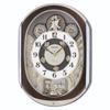 Seiko Clock Wall Clock Karakuri Clock Radio Clock Analog Karakuri 40 Songs Melody Rotating Decoration Light Gold Pearl RE578B