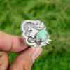 Сделка ко Дню матери Натуральный хризопраз Кольцо-безель с несколькими камнями Серебро 925 пробы