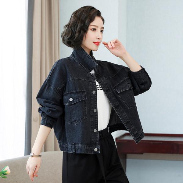 2024 Женская джинсовая куртка свободного кроя — весна и осень в стиле Гонконга