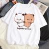 Cute Bear LOVE Unisex T Shirt Women Bubu Dudu Couple Tops Tee Summer Short Sleeve Tshirts Female Korean Casual Girl T-shirt Camisetas