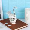 Creative and Cute Tableware Fruit Spoon Metal Swan Base Holder High-end Metal Coffee Spoon Set