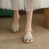Simple One Strap Baotou Sandals Women's Spring and Summer Vintage Roman Sandals