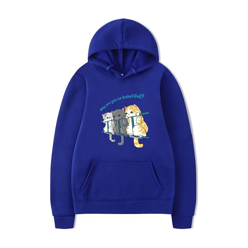 Cat Men Fashion Hoodies Men Women Hooded Sweatshirts Fashion Hip Hop Pullovers Autumn Boys Girls Black Streetwear Hoodie