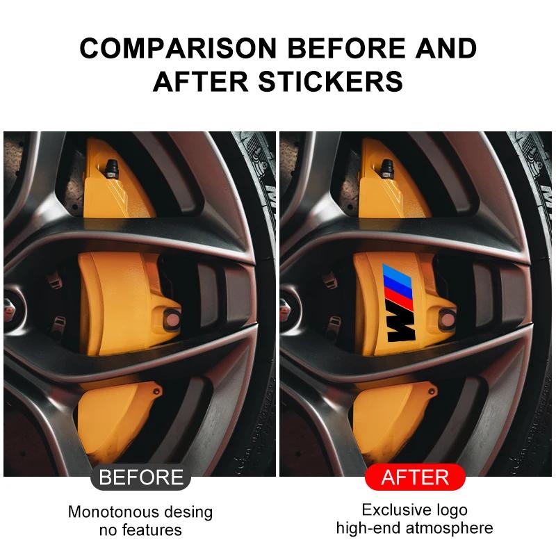 6PCS Car Brake Caliper Sticker Heat Resistant 3D Sticker Decal For BMW M4 M8 5 Series E39 E60 E61 F10 F11 F07 G30 G31 G15 Z4 E89