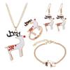 Christmas Collection: European & American 4-Piece Jewelry Set (Necklace, Earrings, Ring, Bracelet) - Set 0326