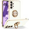 Protective Case - BOOLING - for Samsung Galaxy A23 4G-5G - Flexible - Rotating Ring Stand - White