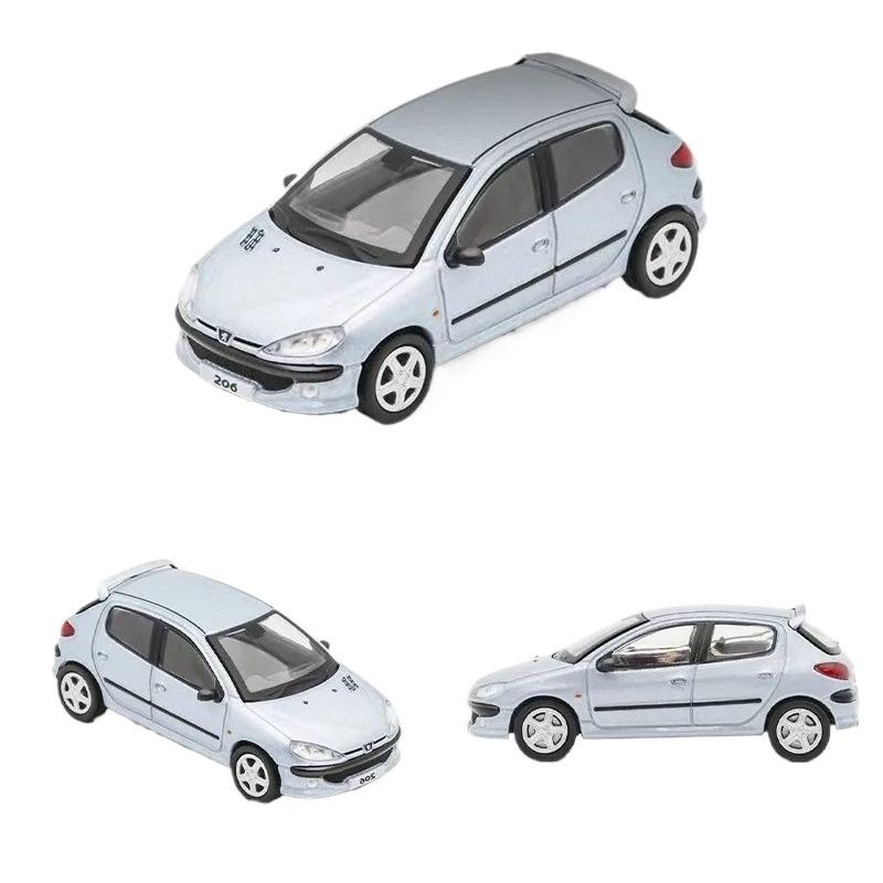 1/64 PEUGEOT 206 Сплавная Миниатюрная Модель Автомобиля Литой Металлический Масштабная Модель Автомобиля Статическая Коллекция Детская Игрушечная Машина Транспортные Средства Подарки