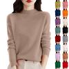 Women's Autumn And Winter Fashion Long Sleeve Basic Half Turtleneck Loose Pullover Sweater Top