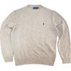 Polo FW23 Solid Color Embroidered Logo Crew Neck Pullover Sweater Men Sweater Gray 710884460-001