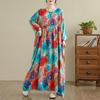 Plus Size Cotton Linen Vintage Floral New In Dresses for Women Casual Loose Long Spring Summer Autumn Dress