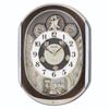 Clock Wall Clock Karakuri Clock Radio Clock Analog Karakuri 40 Songs Melody Rotating Decoration Light Gold Pearl RE578B