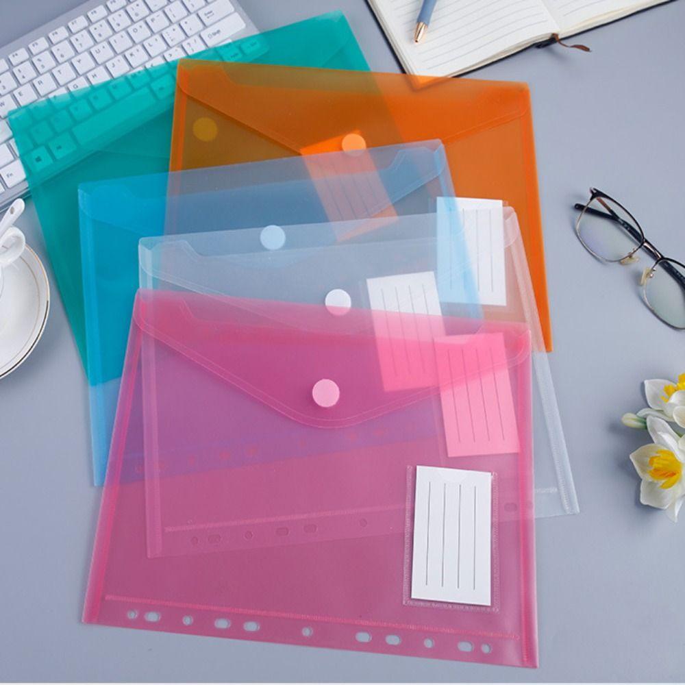With Hole Document Files Colorful Document Holder Durable Folder Envelope Bag  School Office