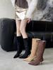 2025 Autumn and Winter New Pointed Thin Heel High Heel Temperament Thin French Fashion Sexy Beauty Female Internet Celebrity Boots