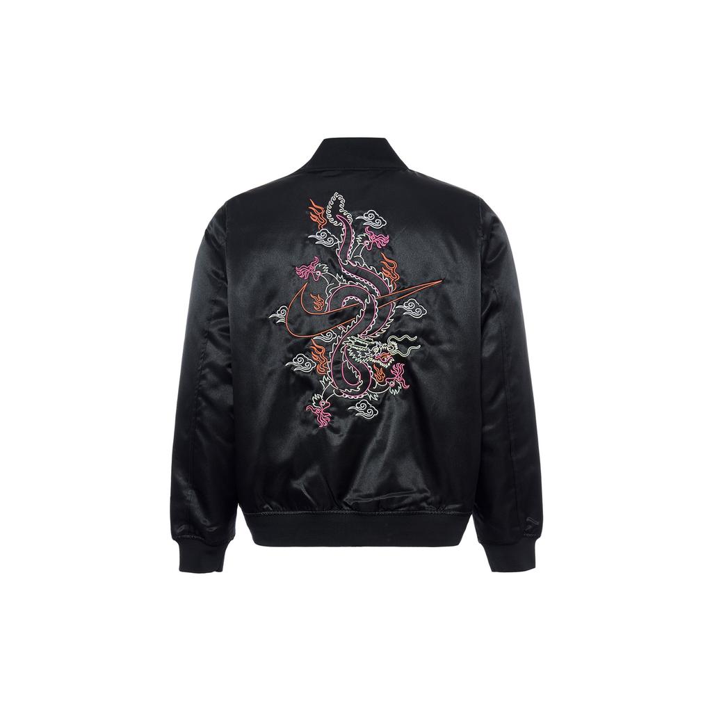 Nike Lunar New Year Collection FW23 Dragon Year Embroidered Casual Sports Jacket Women Jacket Black FZ6533-010