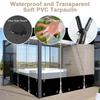 PVC Tarpaulin with Two Zippers Thickened 0.35mm 450 G/m² Waterproof Tarp Vinyl Outdoor Curtains For Patio Pergola Gazebo Porch