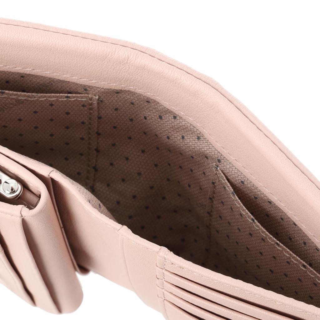 Folding Wallet Soft Cowhide Leather Bag Stitch Bifold Slim Wallet Simple Adult Cute Heart Charm Included JSLW3CS1 Pink [Jill Stuart] [Angel] Women's