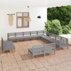 Day and Night - Day and Night Garden Furniture Set 13 Pieces Solid Gray Pine Wood