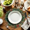 1PC Table Mats Party Placemat Dining Table Printed Christmas Polyester Kitchen Round Dining Table 38x38cm