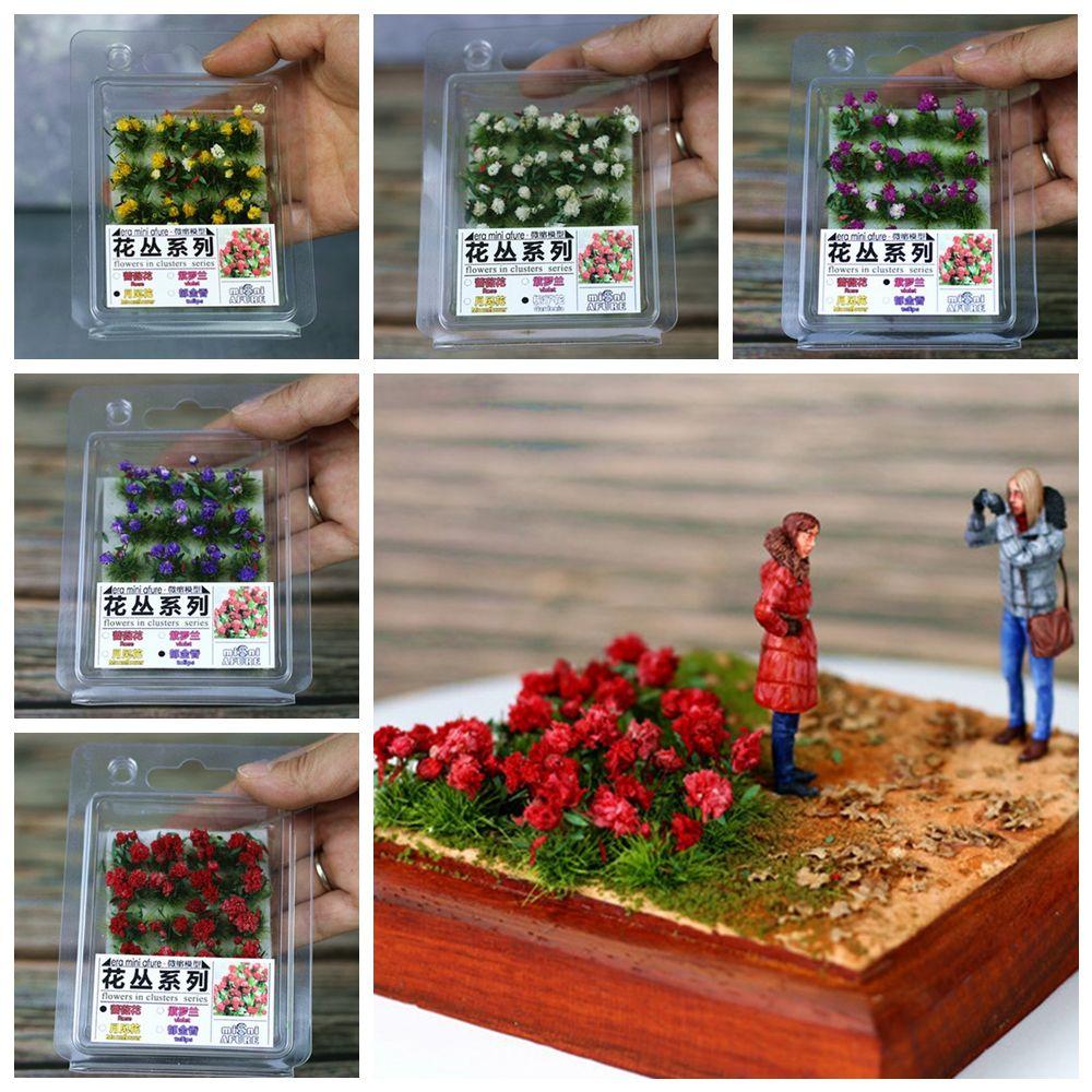 Material Fairy Garden Static Grass Tufts Sand Table Layout Scene Model Miniature Flower Cluster