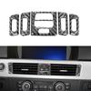 For BMW E90 E92 E93 5pcs Carbon Fiber Interior Sticker Car Central Air Vent Outlet Dashboard Speaker Panel Decor Accessories