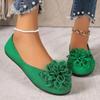 2024 Spring and Autumn Outer Wear Versatile Hot-Selling Women's Shoes Solid Color Comfortable Shallow Mouth Flower Decoration