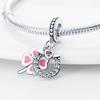 925 Sterling Silver Love Sister Panda Flower Charms Beads Pendant Fit Temperament Bracelets Women Jewelry Making Gift