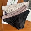 1PC Cotton Tanga Breathable Men's Panties Elastic Underwear Solid Color Low Waist Briefs Waistband Mens