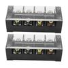 2pcs Terminal Strip 100A 600V TBC Fixed Type PC Iron Dual Row Screw Terminal Block for Distribution