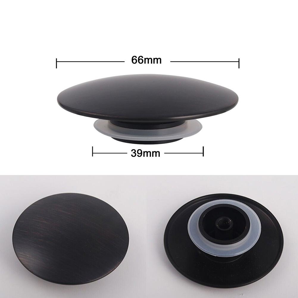 Matte Black Basin Waste Pop-Up Bathroom Sink Push Button Click Clack Plug 66mm