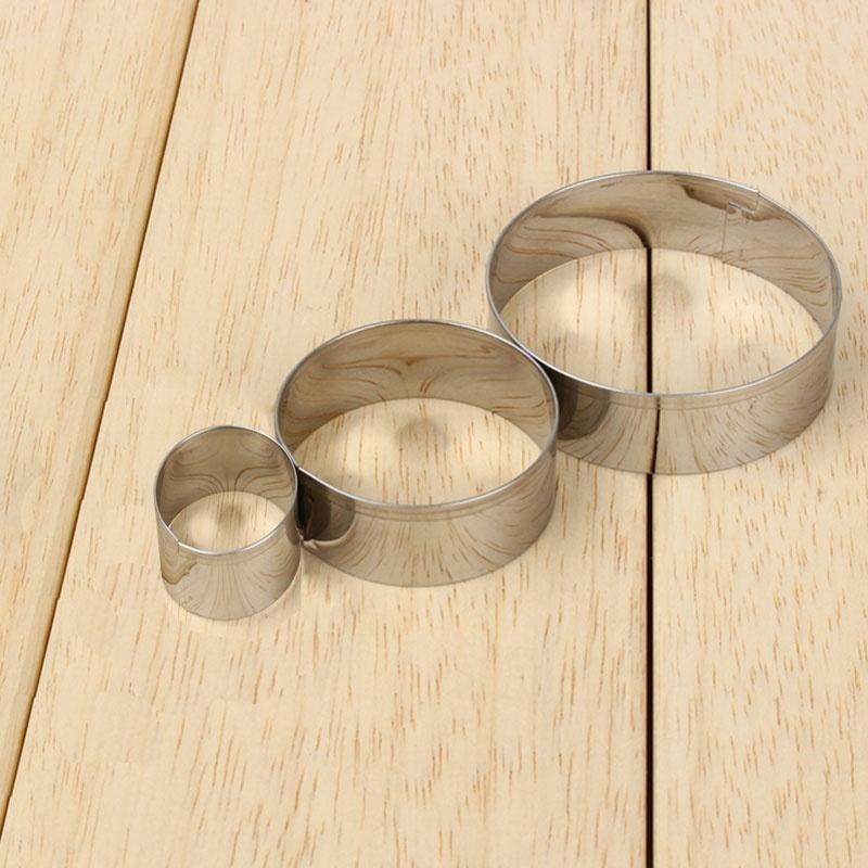 3Pcs Stainless Steel Round Circle Cookie Biscuit Donut Cutter Fondant Cake Paste Mould