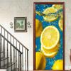 Fruit Lemon Door Stickers 3D Removable Vinilos Para Puertas Adhesive Wallpaper Art Murals for Doors Bibliotheque Modern Home Decor
